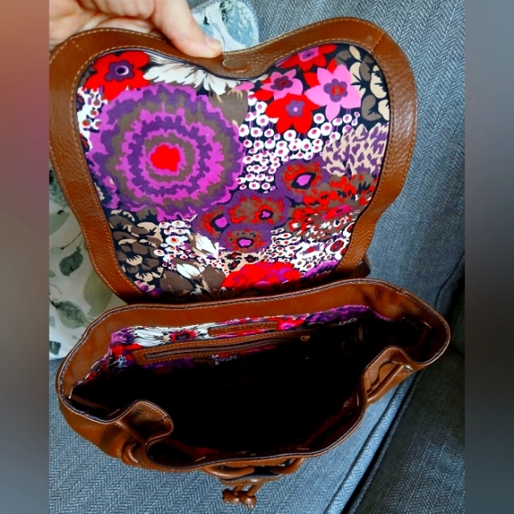 NWOT Vera Bradley Quilted Leather Backpack - Picture 3 of 4